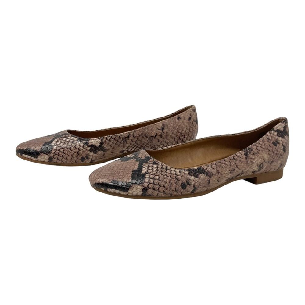Steve Madden Danni Snakeskin Print Vegan Leather Ballet Flats Women’s Size 6